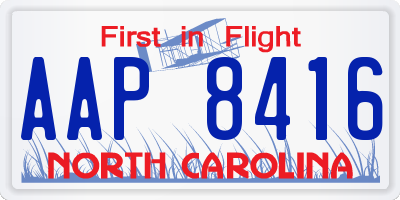 NC license plate AAP8416