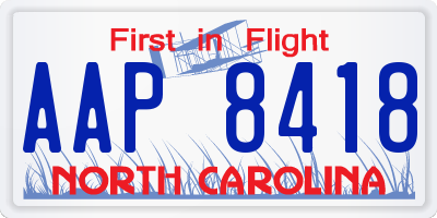 NC license plate AAP8418