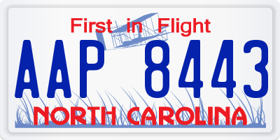 NC license plate AAP8443
