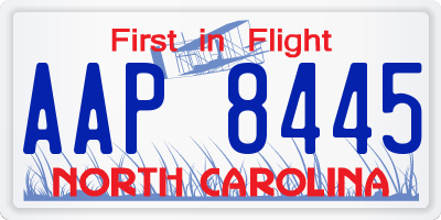 NC license plate AAP8445