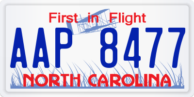 NC license plate AAP8477