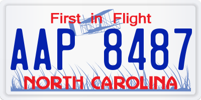 NC license plate AAP8487
