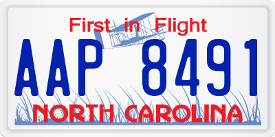 NC license plate AAP8491