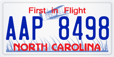 NC license plate AAP8498