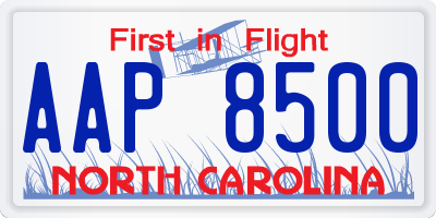 NC license plate AAP8500