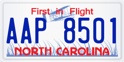NC license plate AAP8501