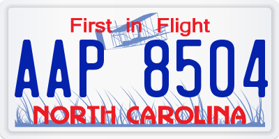 NC license plate AAP8504