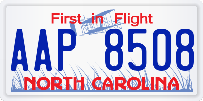 NC license plate AAP8508