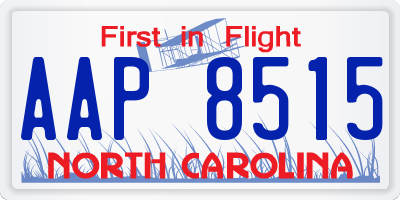 NC license plate AAP8515