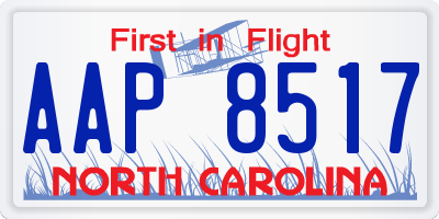 NC license plate AAP8517