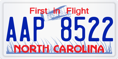 NC license plate AAP8522