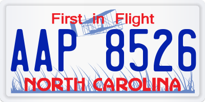 NC license plate AAP8526