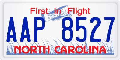 NC license plate AAP8527