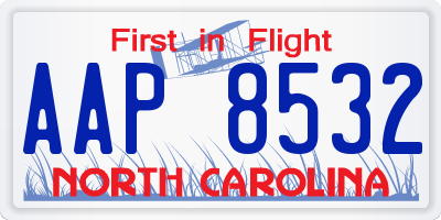 NC license plate AAP8532