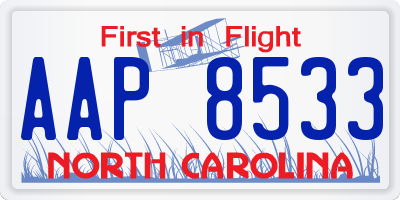 NC license plate AAP8533