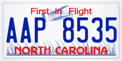 NC license plate AAP8535