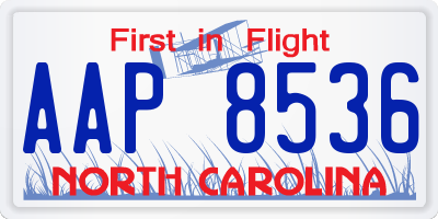 NC license plate AAP8536