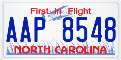 NC license plate AAP8548