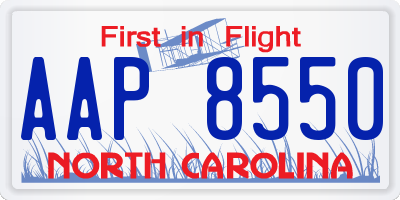 NC license plate AAP8550
