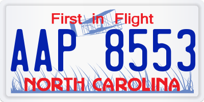 NC license plate AAP8553