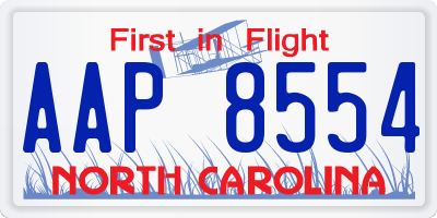 NC license plate AAP8554