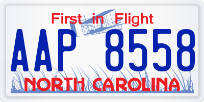 NC license plate AAP8558