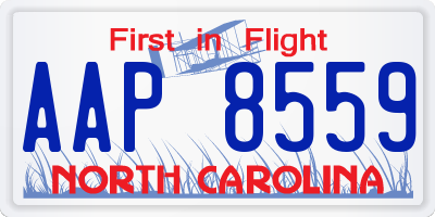 NC license plate AAP8559