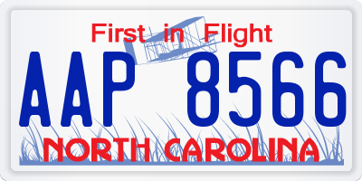 NC license plate AAP8566