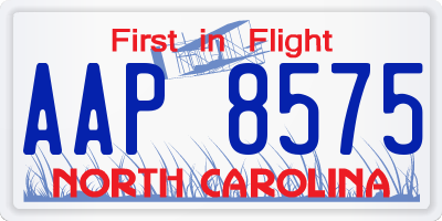NC license plate AAP8575