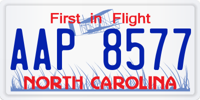 NC license plate AAP8577