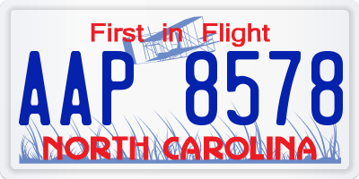 NC license plate AAP8578