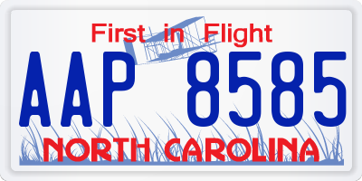 NC license plate AAP8585
