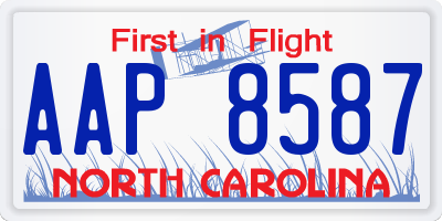 NC license plate AAP8587