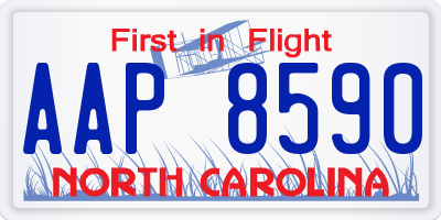 NC license plate AAP8590