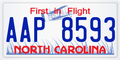 NC license plate AAP8593