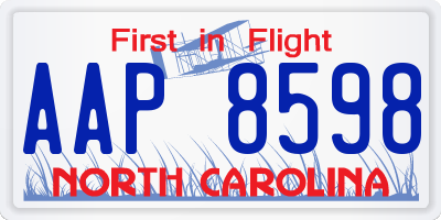 NC license plate AAP8598