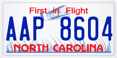 NC license plate AAP8604