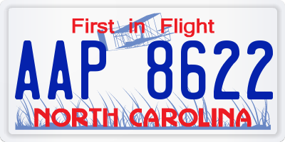 NC license plate AAP8622