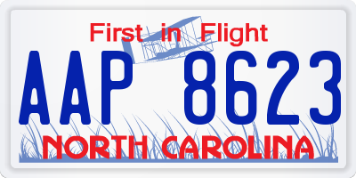 NC license plate AAP8623