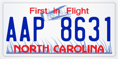NC license plate AAP8631