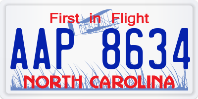NC license plate AAP8634