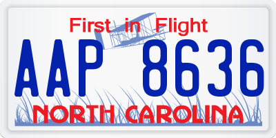 NC license plate AAP8636