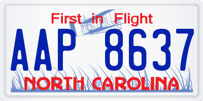 NC license plate AAP8637