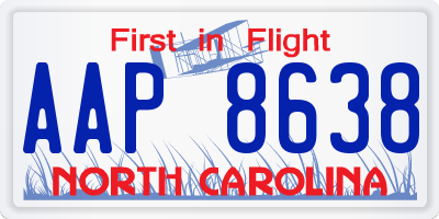 NC license plate AAP8638