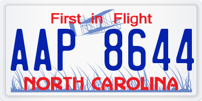 NC license plate AAP8644