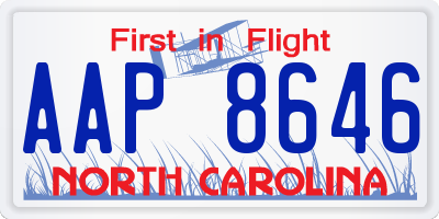 NC license plate AAP8646