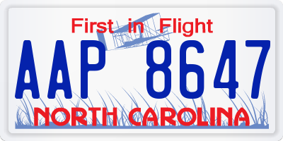 NC license plate AAP8647