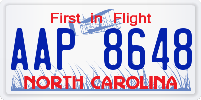 NC license plate AAP8648
