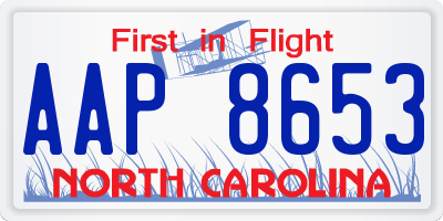 NC license plate AAP8653