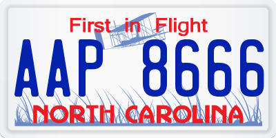 NC license plate AAP8666